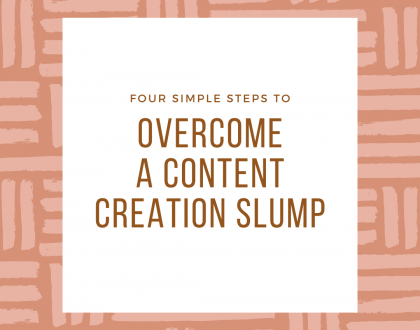 Have you ever experienced a “mental block” in your content creation? What do you do when things are going great and you’ve committed to an audience, but all of a sudden your creative content flow comes to a screeching halt?! Here are four simple steps to overcome the dreaded content creation slump!