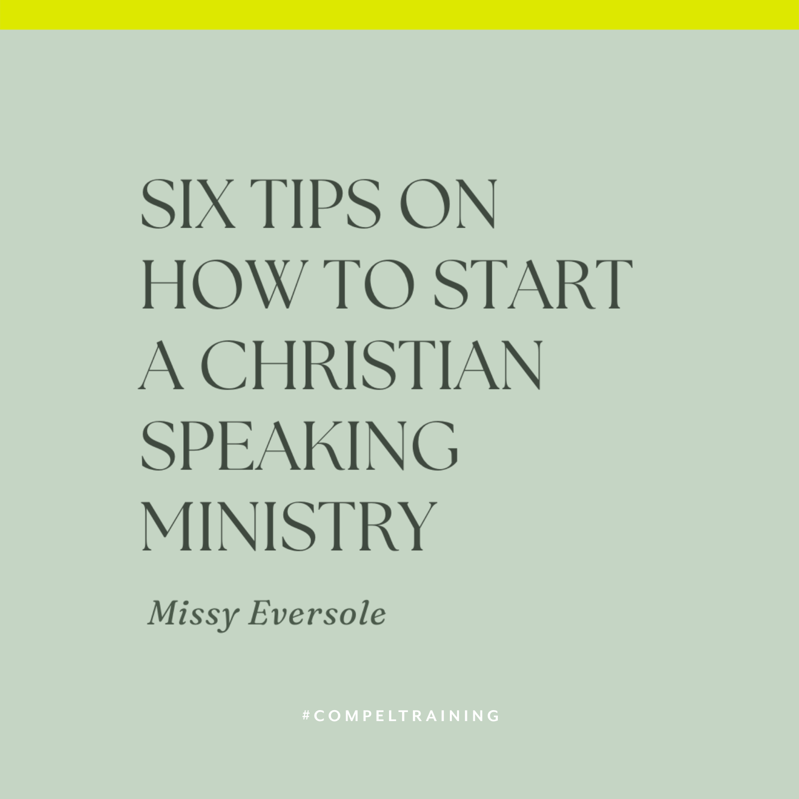 Six Tips on How To Start a Christian Speaking Ministry