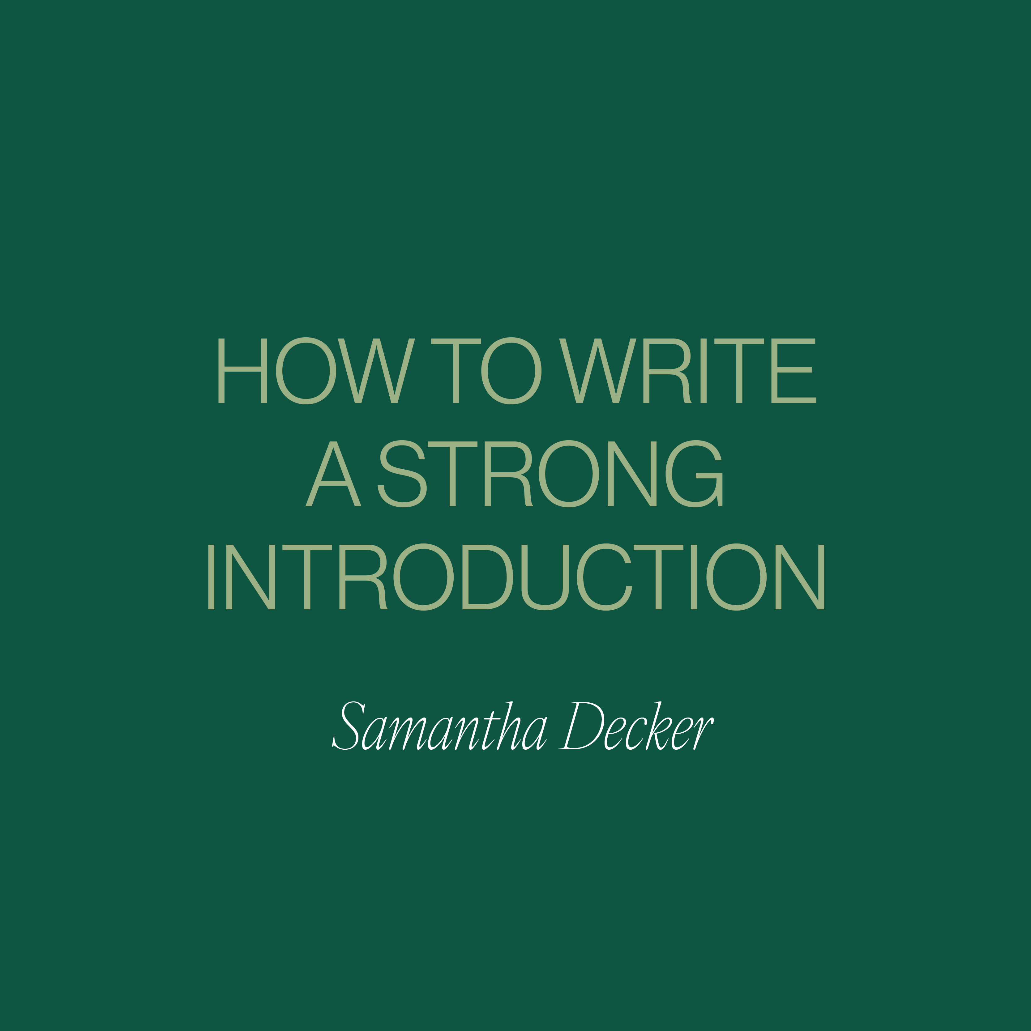 Writing an introduction can be the most challenging part of writing. Don’t let that stop you. Here are three ways to help you overcome the blinking cursor and write a stellar introduction today!