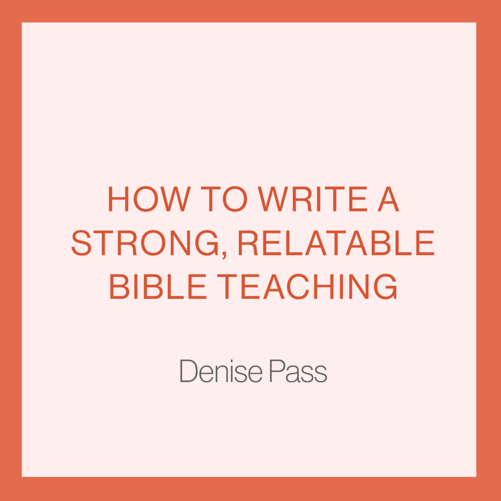 As writers, we are responsible for telling others about God, but sometimes we aren’t sure if we’re doing it right. If that’s you, you are in the right place! Here are five ways to write a strong, relatable Bible teaching.